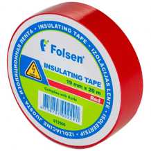 Izolācijas lente 19mm x 20m sarkana PVC FOLSEN