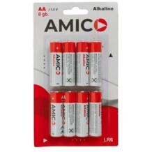 Amico Батарея AA 9141823, 8шт, длительного действия, безопасная для окружающей среды, алюминиевая фольга
