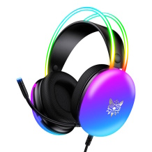 Onikuma X25 Gaming Headphones vadu spēļu austiņas 50 mm skaļruņi RGB LED apgaismojums ergonomisks dizains visos virzienos trokšņu slāpējošs mikrofons 3.5 mm + USB kabelis melns