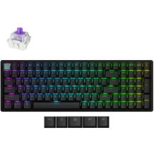 Keychron K4H-J1, беспроводная клавиатура, 96%, RGB LED подсветка, 100 клавиш, USB + RF беспроводной + Bluetooth, черная