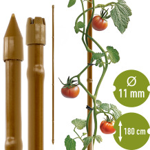 Tērauda dārza mietiņš ar plastmasas pārklājumu bambusa formā BIOOGROD 720420 1,8 m x 11 mm