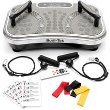 Bodi-Tek Vibrācijas plāksnes trenažieris BT-VIBE-EU, Pelēka, 10 masāžas režīmi, tīkls, vibromasāža