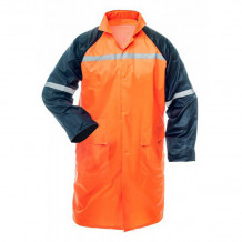 Lietus mētelis PVC Hi-Vis, oranžs/t.zils, 3XL izm