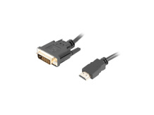 Кабель HDMI на DVI-D Dual Link с позолоченными 4K разъемами CA-HDDV-20CU-0018-BK HDMI – DVI-D 1.8 м Dual Link Черный Lanberg