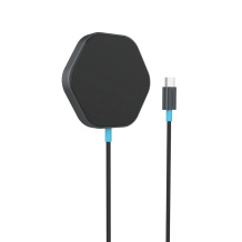 Беспроводное зарядное устройство с максимальной мощностью 30 Вт и дизайном HEXAGON Wireless Charger HEXAGON 110 Тёмно Серый Синий CNS-WCS110 CANYON