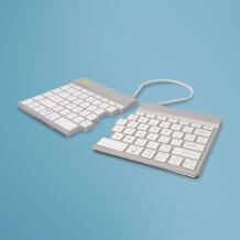 R-Go Tools klaviatuur R-GO SPLIT BREAK, traadita, Bluetooth 5.0, QWERTY, valge, 1.02 m kaabel, ergonoomiline, 350 g