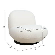 Atpūtas krēsls PAMELA balts 20251