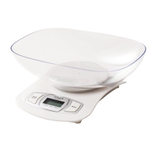 Electronic kitchen scales with large bowl and LCD AD 3137 up to 5 kg accuracy 1 g auto-zero auto-off large bowl White Adler