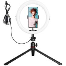 Agfa Photo Ring Light telefoniholderiga ARL11, 120 LED, 11 tolli, USB, 10-100% heledus, 1 telefoniadapter
