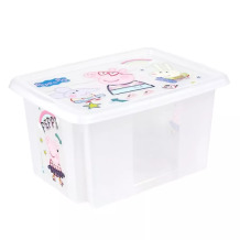 Box with lid 15L Karolina "Peppa Pig" 38x29,5x20,5cm transparent 0612236001194 Keeeper