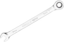 Kombinuotas raktas 8 mm, PATRON, P-75708, 12 pusių, su atbuline eiga, antikorozinė danga