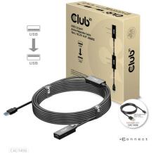 Club3D USB кабель CAC-1406, 15м, USB 3.2 Gen1 M/F, 5Gbps, 28AWG, кабель питания 1м
