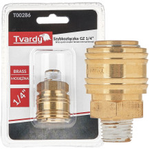 Ātrā savienotāja sieviešu 1/4" ārējais vītne, Tvardy, T00286, izturīgs misiņš