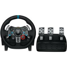 Logitech Rool + pedaalid 941-000112, 1.8 m USB kaabel, must, alumiinium, nahk, roostevaba teras, 900° pööramine