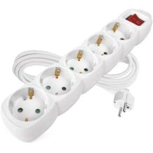 Emos Ilgintuvas P1523R, 3m, 5x2P+PE, PVH, 3680W, su jungikliu, vaikų apsauga