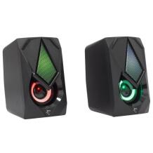 White Shark Garsiakalbiai BEAT GSP-619 2.0, 6W, 2x2 col., 160-20000 Hz, 3,5 mm, USB 5 V, RGB LED apšvietimas