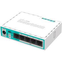 Mikrotik RB750R2 маршрутизатор, 850MHz ЦП, 64MB ОЗУ, 5 LAN портов, 16GB память, адаптер питания 24V 0.38A