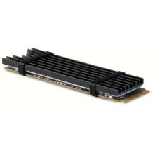 Axagon M.2 охладитель CLR-M2L3, 77 x 22 x 3 мм, черный, 2 термопрокладки, монтажные материалы