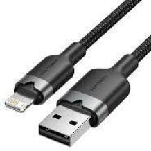 Vention кабель USB 2.0 Type-A мужской на Lightning мужской 1м черный, 2.4A, 480Mbps, нейлоновая оплетка, алюминиевый корпус