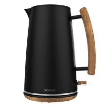 Electric kettle 1.7 L 3000 W stainless steel BPA-free 360° rotating base ThermoSense 400 Black Woody Black wood effect 1479 Cecotec
