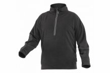 Flīsa jaka ar 3/4 rāvējslēdzēju, HOGERT, HT5K374-S, melna, S izmērs, 100% poliesters