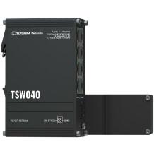 Teltonika коммутатор TSW040 8-порт PoE+ 240 Вт, 8 x RJ45, 7-57 В DC, 44-57 В DC PoE, 20 Гбит/с, алюминий