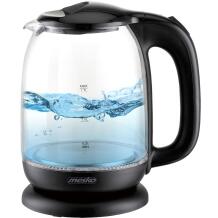 Mesko Veekeetja MS 1302b, 2200 W, 1.7 L, Klaas, 360° pööratav alus, Must