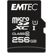Emtec microSDXC 256GB UHS-I U1 EliteGold ECMSDM256GXC10GP, 256GB, 90MB/s, 20MB/s, UHS-I, SD adapter kaasas