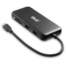 Club3D док-станция CSV-2551 8-порт USB Type-C 10Gbps, 100W PD, 1x HDMI, 1x DisplayPort, 1x Ethernet, 2x USB Type-A, 1x кардридер
