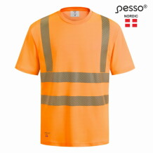 Hi-Vis T-krekls, CL2, oranžs, S, Pesso, HVMCOT_ORS, 50% kokvilna, 50% poliesteris, 170 g/m²