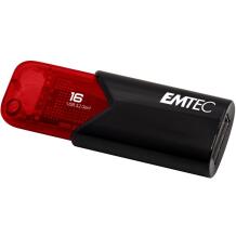 Emtec USB mälupulk B110 ECMMD16GB113, 16GB, 20Mbps, 10Mbps, USB 3.2, must/punane, 100% taaskasutatud plastmass