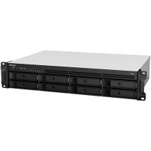 Synology NAS устройство RS1221+, 4-ядерный AMD Ryzen V1500B 2.2 GHz, 4 ГБ памяти, 8 отсеков, 4 RJ45, 1 eSATA, 2 USB 3.2, 49.89 W