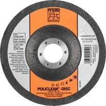 Slīpdisks Policlean PCLD 125x13x22mm, PFERD, 515297, 125x13x22 mm, Rūsas un krāsas noņemšanai.