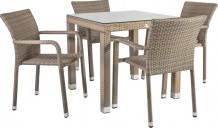 Dārza mēbeļu komplekts LARACHE galds un 4 krēsli, K21207, HOME4YOU