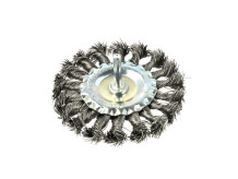 Bevelētais tērauda stiepļu birste, 100mm, 6mm kāts, G00629, GEKO