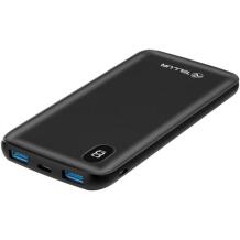 Tellur Power Bank akumulator TLL158231, 10000mAh, 230g, must, 2xQC3.0 USB, digitaalne ekraan, kiire laadimine