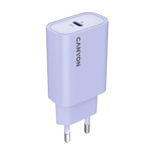 Compact wall USB charger with 30 W maximum power and 1×PD USB C port OnCharge 30CL Max Power 30W EU Purple CNE-CHA30CLPU CANYON