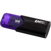 Emtec USB mälupulk B110 ECMMD128GB113, 128GB, USB 3.2, 20Mbps, 10Mbps, must/lilla, 100% taaskasutatud plast