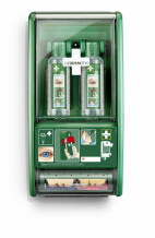 Akių skalavimo priemonių stovas 29 x 56 x 12 cm, Cederroth, 721500, 2 x 500 ml buteliai, 1 pleistrų dozatorius su 40 pleistrais