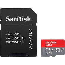 Sandisk Карта памяти, Ultra, SDSQUAC-512G-GN6MA, 512 GB, 150 MB/s, A1, UHS-I, Class 10, MicroSDXC