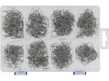 Karštos sąvaržos plastiko suvirintojui YATO YT-824490 800 vnt. 0.6 mm, 0.8 mm, mangano plienas