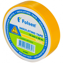 Izolācijas lente 19mmx20m dzeltena PVC Folsen