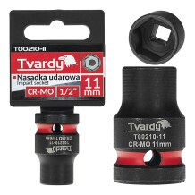 Impact Socket 1/2" 6PT 11mm CR-MO Tvardy T00210-11