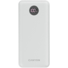 Compact external power bank with 20000 mAh capacity LED indication and fast charging PD 20 W / QC 3.0 Power Bank PB-2002 White CNE-CPB2002W CANYON