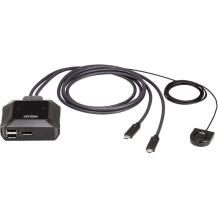 Aten KVM lüliti US3312-AT, 2 x USB 3.2 Gen 1, 4096 x 2160, Video DynaSync, plastkorp, 4K tugi