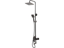 Dušas komplekts Retro Melna, FALA, 75818, 20 cm galva, 1.5 m šļūtene, viegla uzstādīšana