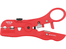 Universaalne juhtmete isolatsiooni eemaldaja RG59 RG6 RG7 RG11 CAT.5–7 (UTP STP) SK5 terasest tera ABS käepidemega 125 mm YT-22760 Yato