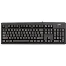 A4Tech Tastatūra KR-83 A4TKLA42925, 1.5m, 1000DPI, Membrāna, Melna, Ergonomisks dizains, Lāzeru iegravēti taustiņi