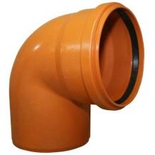 Instalplast PVC ārdarbu kanalizācijas līkums 8011516, 160mm, 90°, oranži brūna, ciets PVC-U, pH 2-12, līdz +40°C
