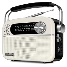 Retro style portable FM radio speaker with Bluetooth 3W AM SW USB microSD AUX white SV-020439 SVEN